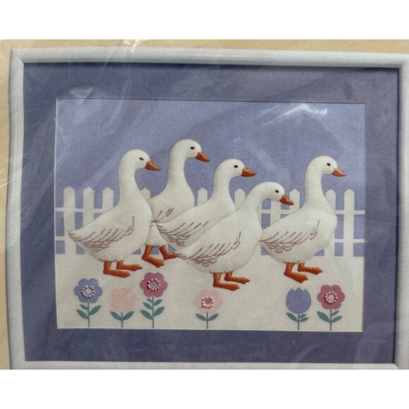 Needlepoint Kit Stuffed On Parade Geese  Country Kitchen Creative Circle 1986 - Picture 1 of 3